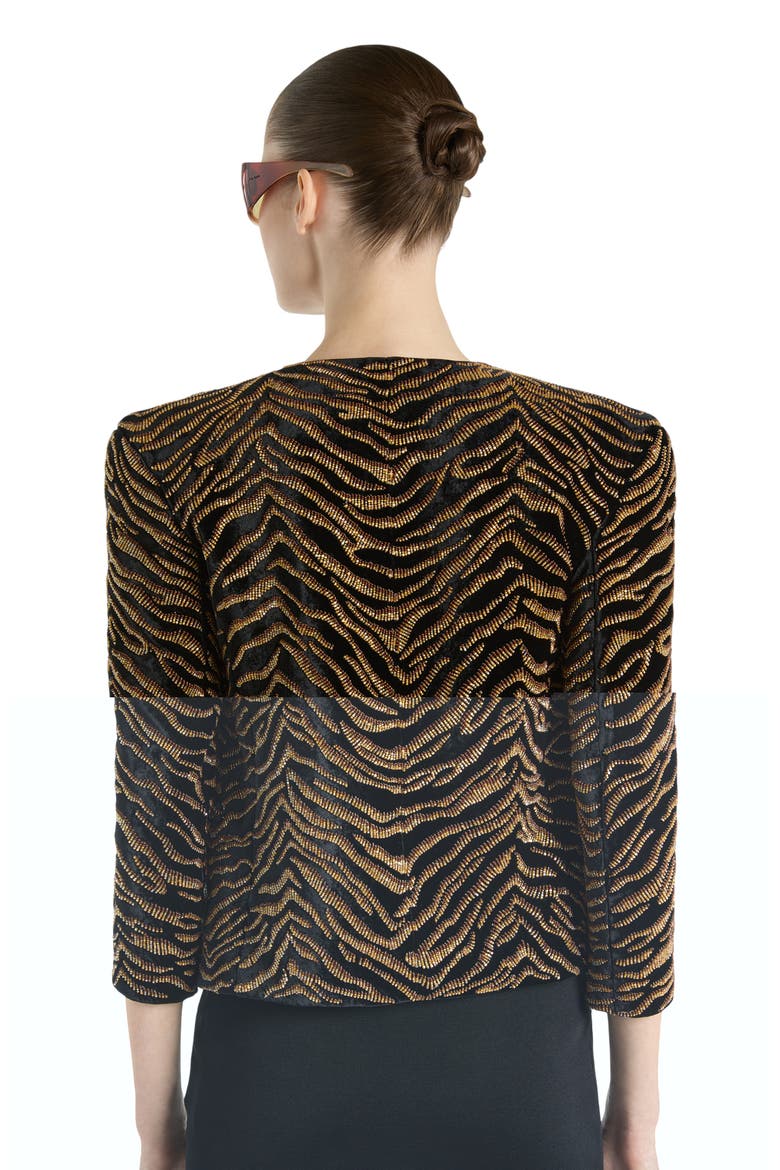 Velvet Jacket with Tiger Embroidery, Alternate, color, multicolor