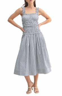 Mila Mae Smocked Fit & Flare Maxi Dress