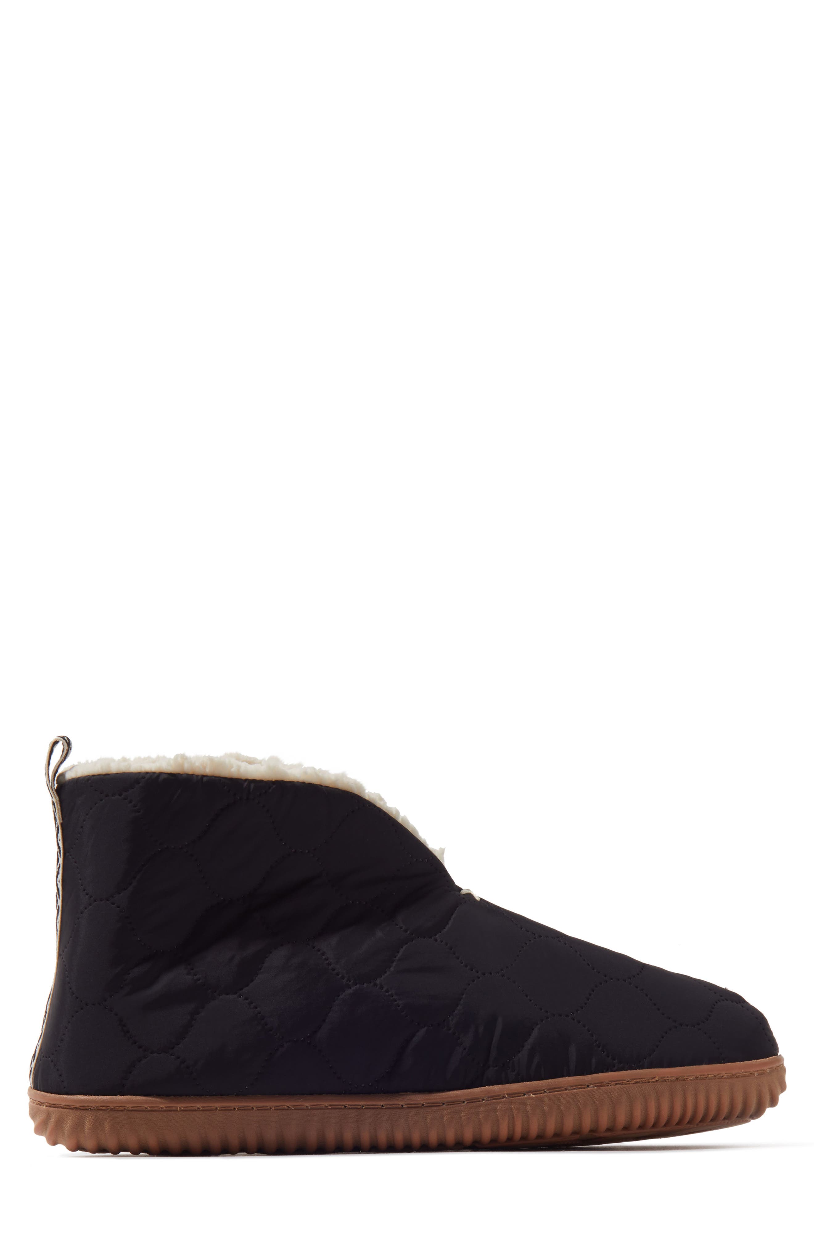 DEARFOAMS Warm Up Faux Shearling Bootie, Alternate, color, Black