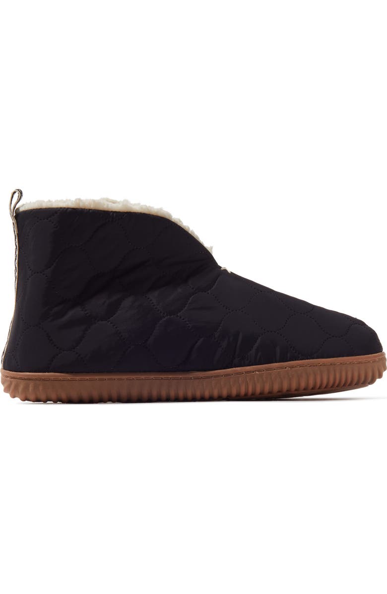 DEARFOAMS Warm Up Faux Shearling Bootie, Alternate, color, Black