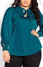 City Chic Chana Charmeuse Bow Blouse