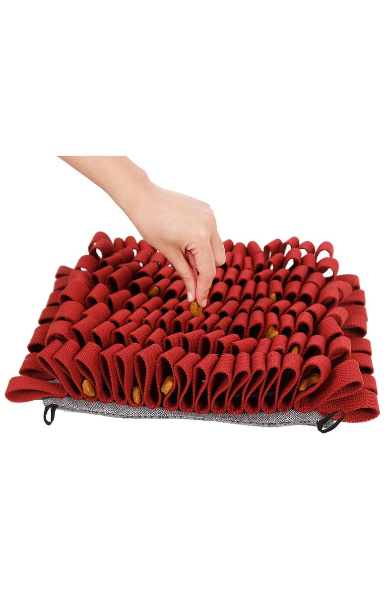 PET LIFE 'Sniffer Grip' Interactive Anti-Skid Pet Snuffle Mat, Alternate, color, Red