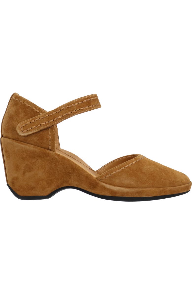 L'Amour des Pieds Orva Ankle Strap Wedge, Alternate, color, Coffee