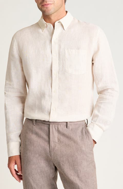 Everyday Pinstripe Linen Button-Down Shirt