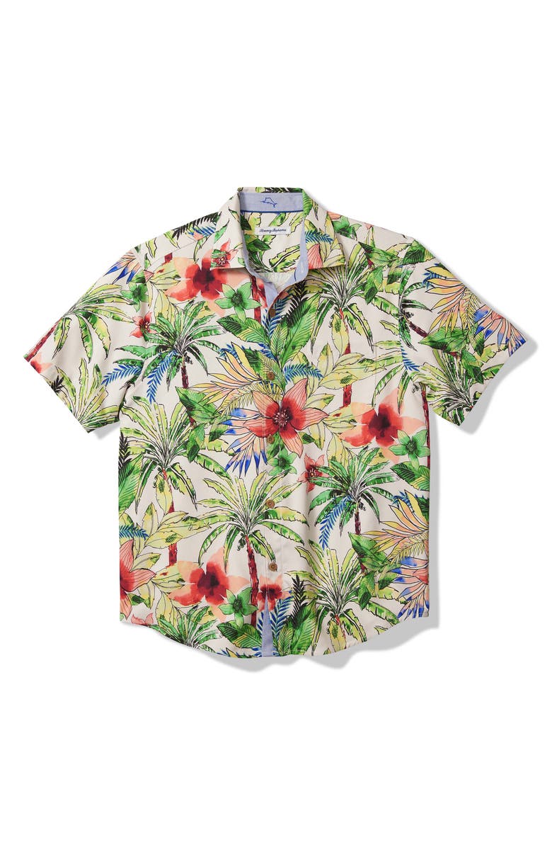 Tommy Bahama Tepito Garden Short Sleeve Silk Blend Button-Up Shirt, Main, color, 