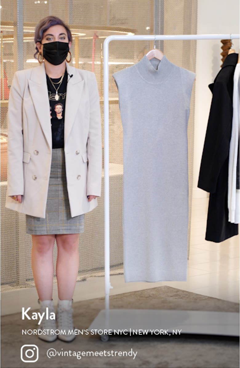 Shoulder Pad Sleeveless Sweater Dress, sales video thumbnail