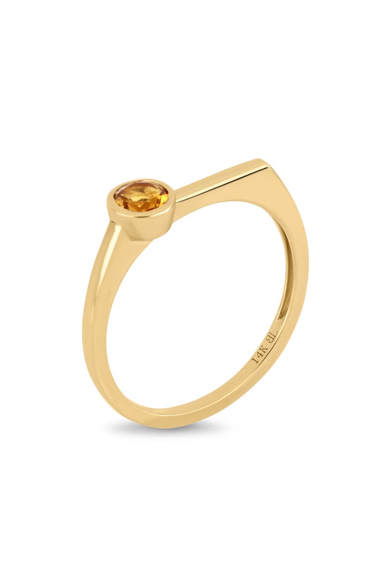 14K Gold Citrine Stackable Ring (Online Trunk Show), Alternate, color, 14K YELLOW GOLD/ CITRINE