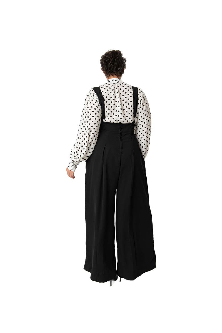 Plus Size Wide Leg Rochelle Suspender Pants, Alternate, color, Black