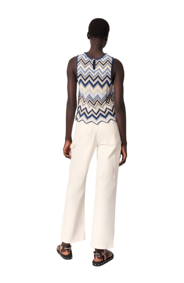 maje Crochet-knit top, Alternate, color,