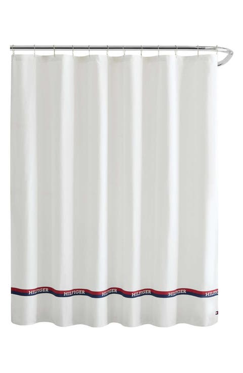 Logo Stripe Shower Curtain