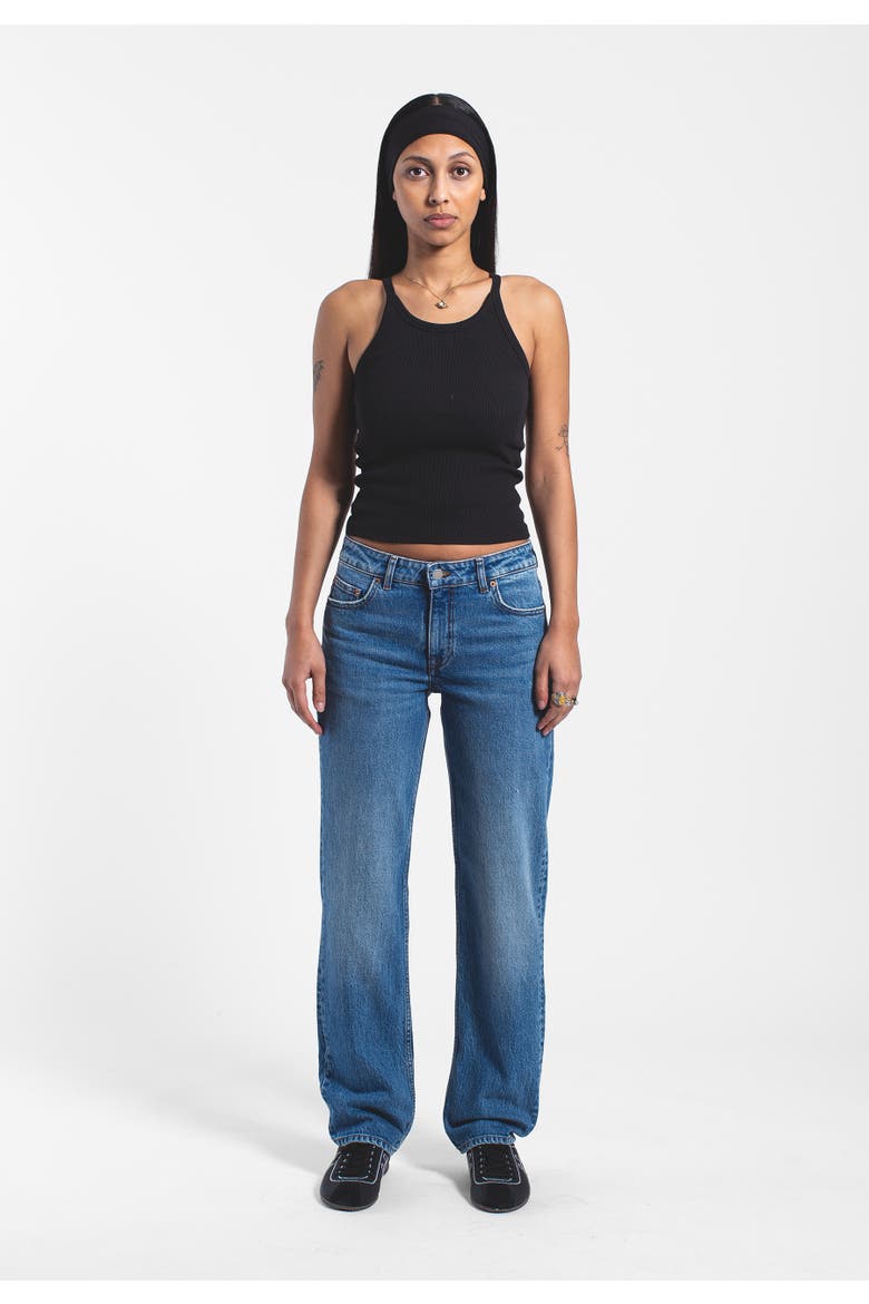 Arch Mid Straight Jeans, Alternate, color, Bay Mid Used