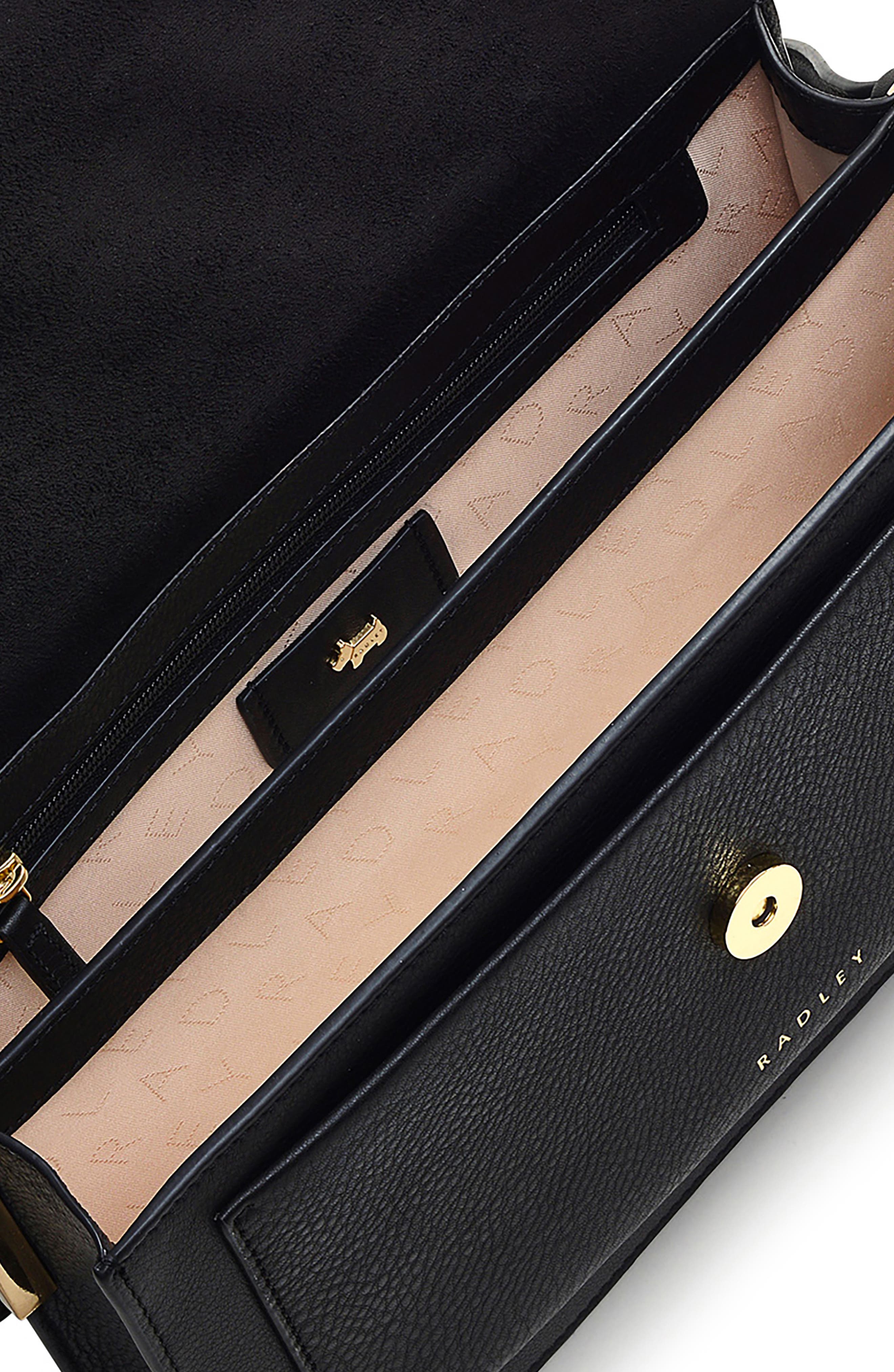 Radley Leather Lane Medium Shoulder Bag, Alternate, color, Black