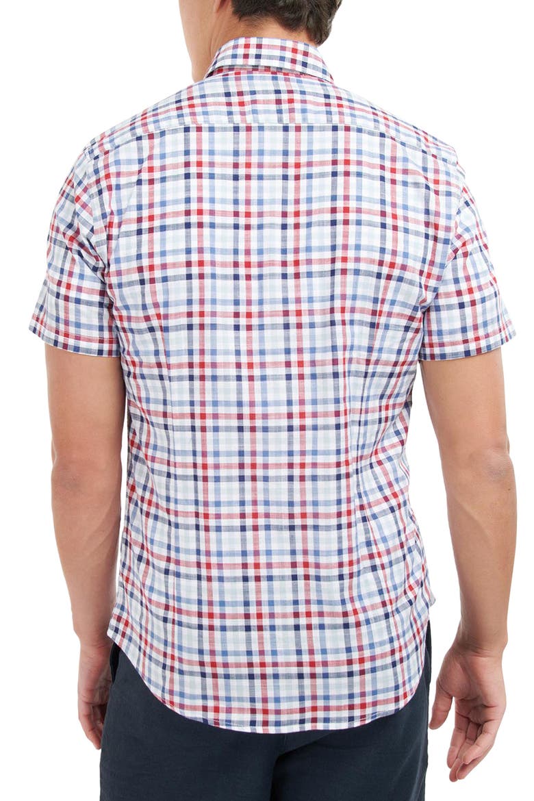 Kinson Tailored Fit Short Sleeve Button-Down Shirt, Alternate, color, RED