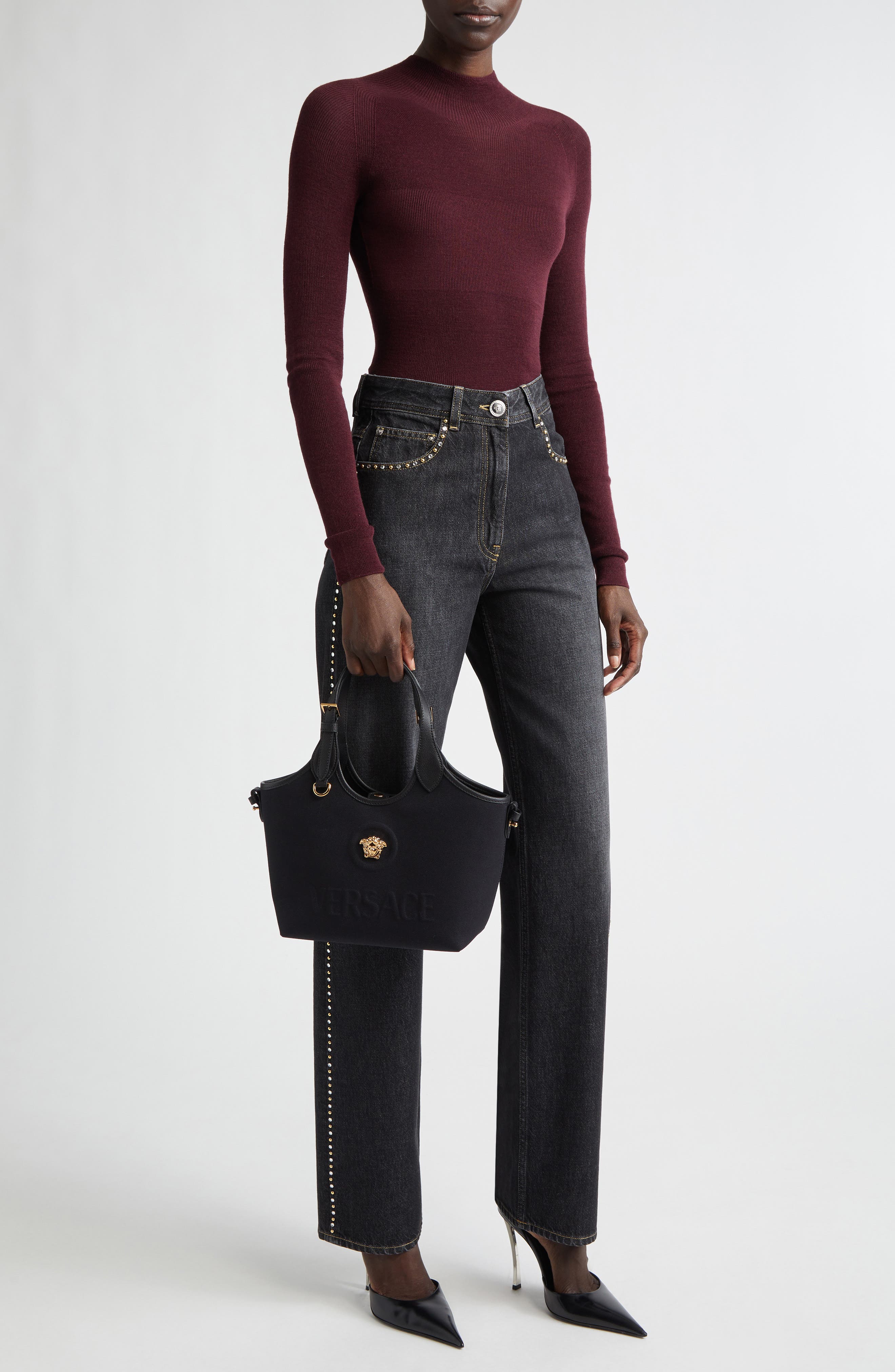 Merino Wool Blend Rib Sweater - image 2