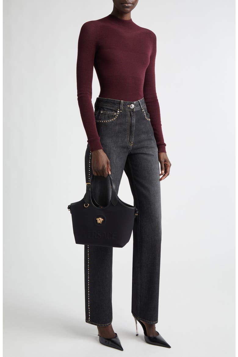 Merino Wool Blend Rib Sweater, Alternate, color, BURGUNDY