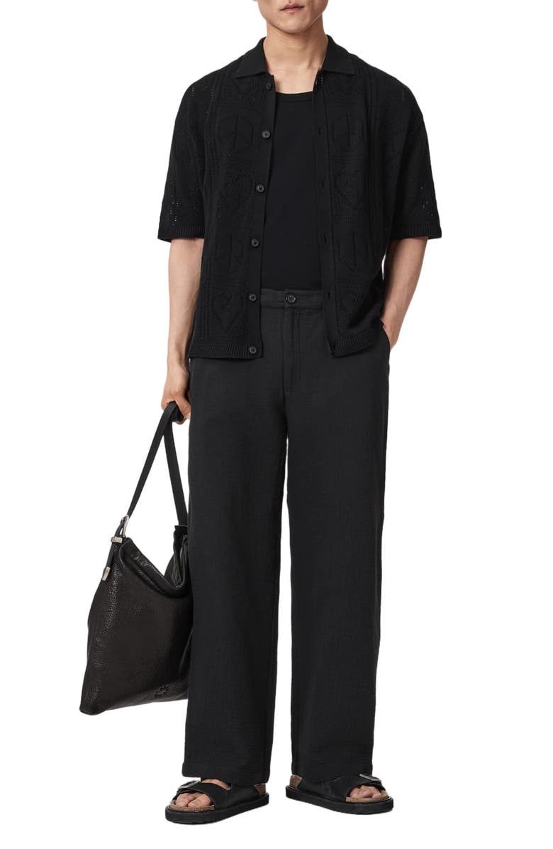 AllSaints Taiko Wide Leg Pants, Alternate, color, Orca Black