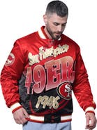 STARTER Men's Starter Scarlet San Francisco 49ers Pass Rush Varsity Full-Snap Jacket
