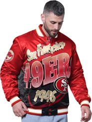 STARTER Men's Starter Scarlet San Francisco 49ers Pass Rush Varsity Full-Snap Jacket