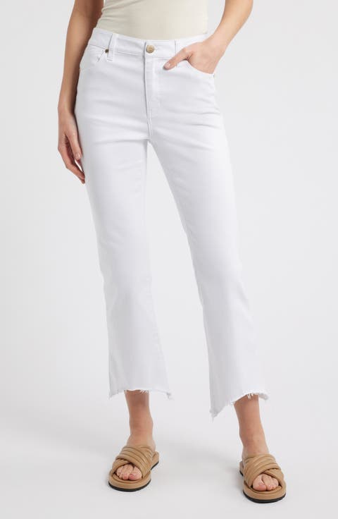 Raw Hem High Waist Demi Bootcut Jeans