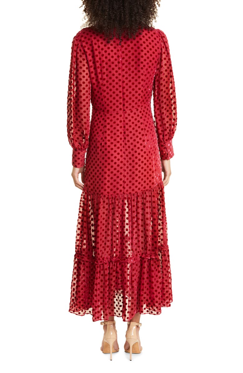 RIXO Elsie Silk Blend Long Sleeve Dress, Alternate, color, 