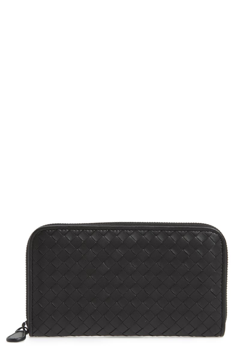 Bottega Veneta Leather Zip Around Wallet, Main, color,