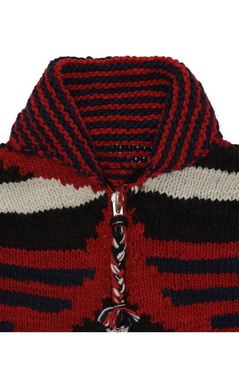 Fortela Diamond Pattern Merino Wool Cardigan, Alternate, color, Navy Blue