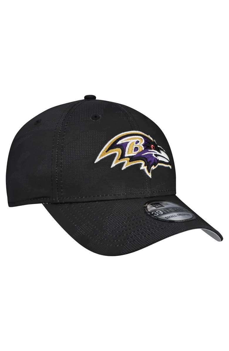 New Era Men's New Era  Black Baltimore Ravens Tonal Camo 39THIRTY Stretch Fit Hat, Alternate, color, Black