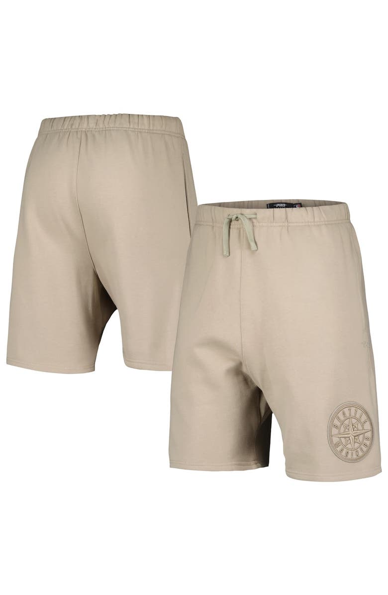 PRO STANDARD Men's Pro Standard Khaki Seattle Mariners Neutral Fleece Shorts, Main, color, Khaki