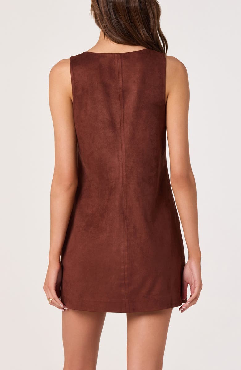 ASTR the Label Faux Suede A-Line Dress, Alternate, color, Chestnut