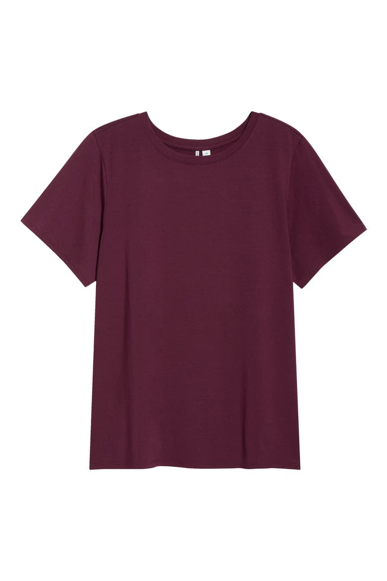 Crewneck T-Shirt, Alternate, color, BURGUNDY FIG