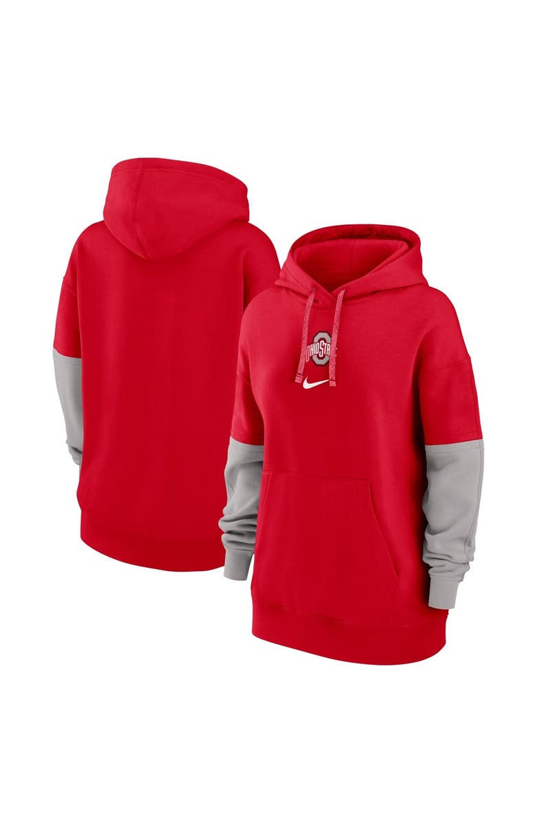 Nike Women's Nike Scarlet Ohio State Buckeyes 2024 Sideline Essential Pullover Hoodie, Alternate, color, Scarlet