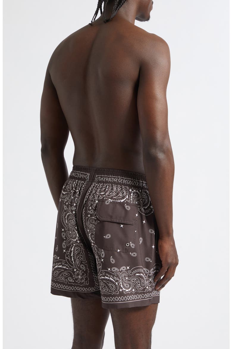 x La Porte Drawstring Shorts, Alternate, color, BROWN BANDANA PRINT