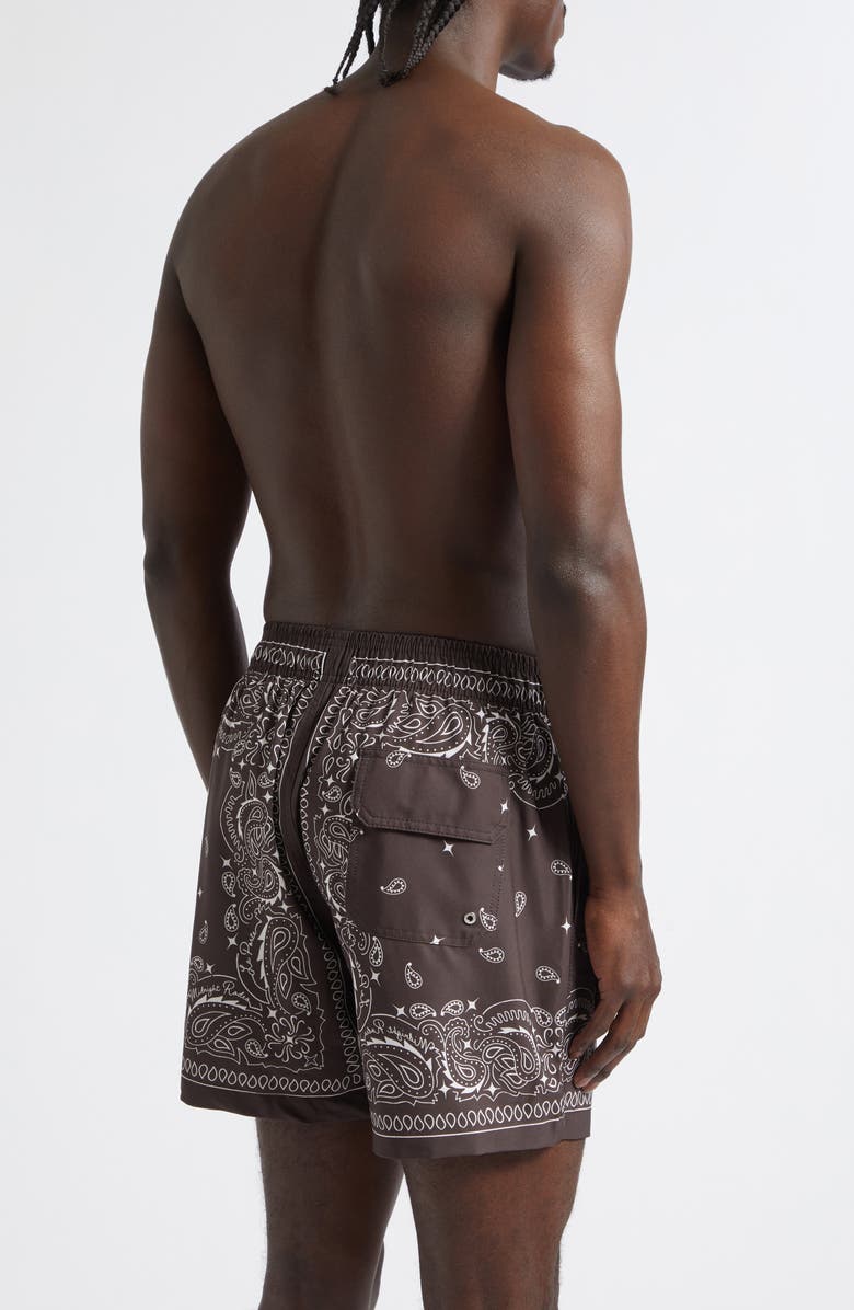 MIDNIGHT RODEO x La Porte Drawstring Shorts, Alternate, color, Brown Bandana Print