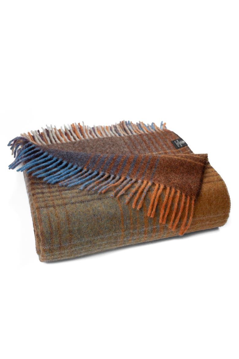 Highland Tweeds Shetland Lambswool Ombre Throw, Main, color, Burgundy