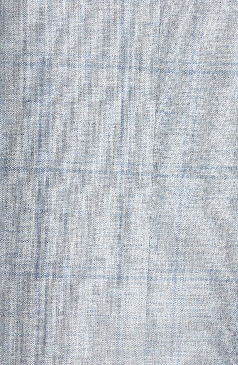 Canali Kei Trim Fit Plaid Wool & Silk Blend Sport Coat, Alternate, color, 