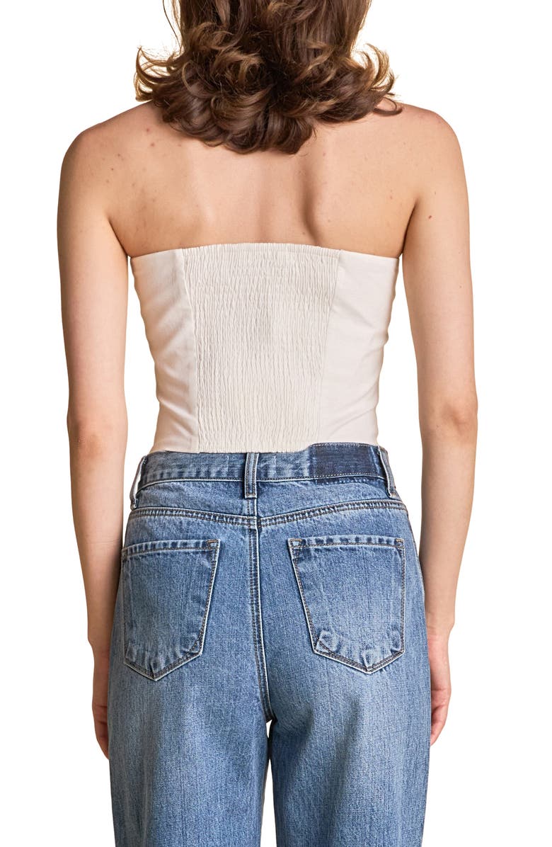 Endless Rose Strapless Linen Top, Alternate, color, White