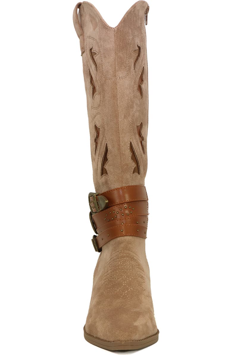 YOKI Gayle Wraparound Belt Western Boot, Alternate, color, Beige