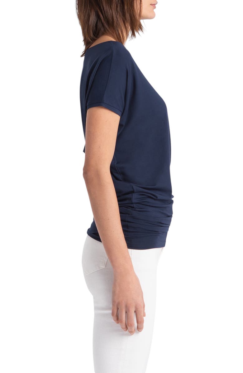 Marcella Elena Asymmetric Sleeve Batwing Top, Alternate, color, Dark Blue