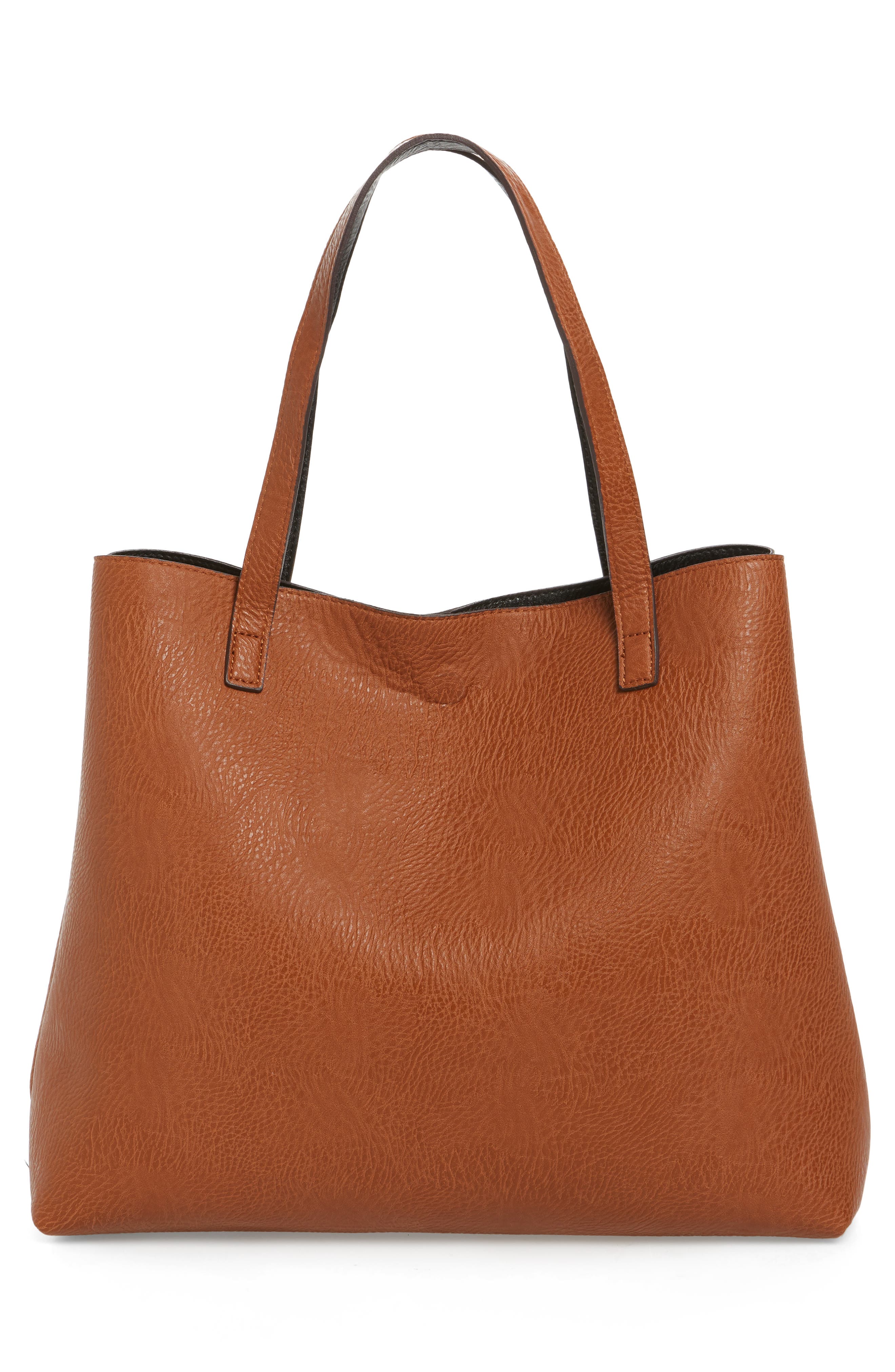 Street Level Reversible Faux Leather Tote & Wristlet, Alternate, color, 