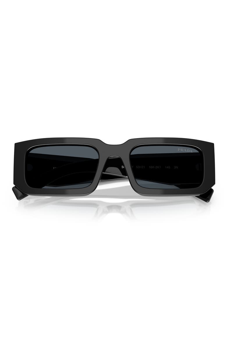53mm Rectangular Sunglasses, Alternate, color, BLACK GREY