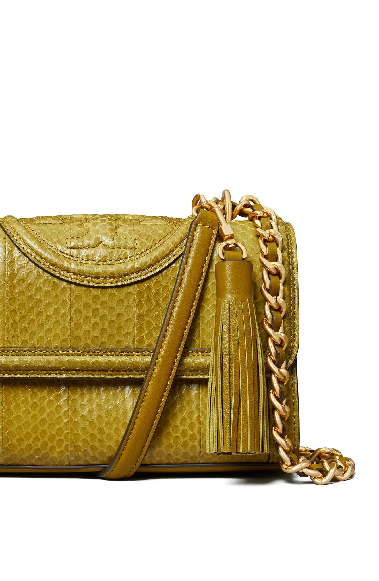 Tory Burch Fleming Snake Print Convertible Leather Shoulder Bag, Alternate, color, 