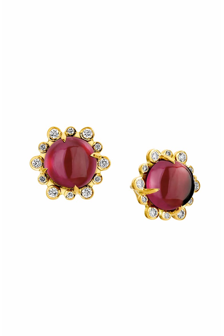 Aura Petite Studs, Main, color, Garnet