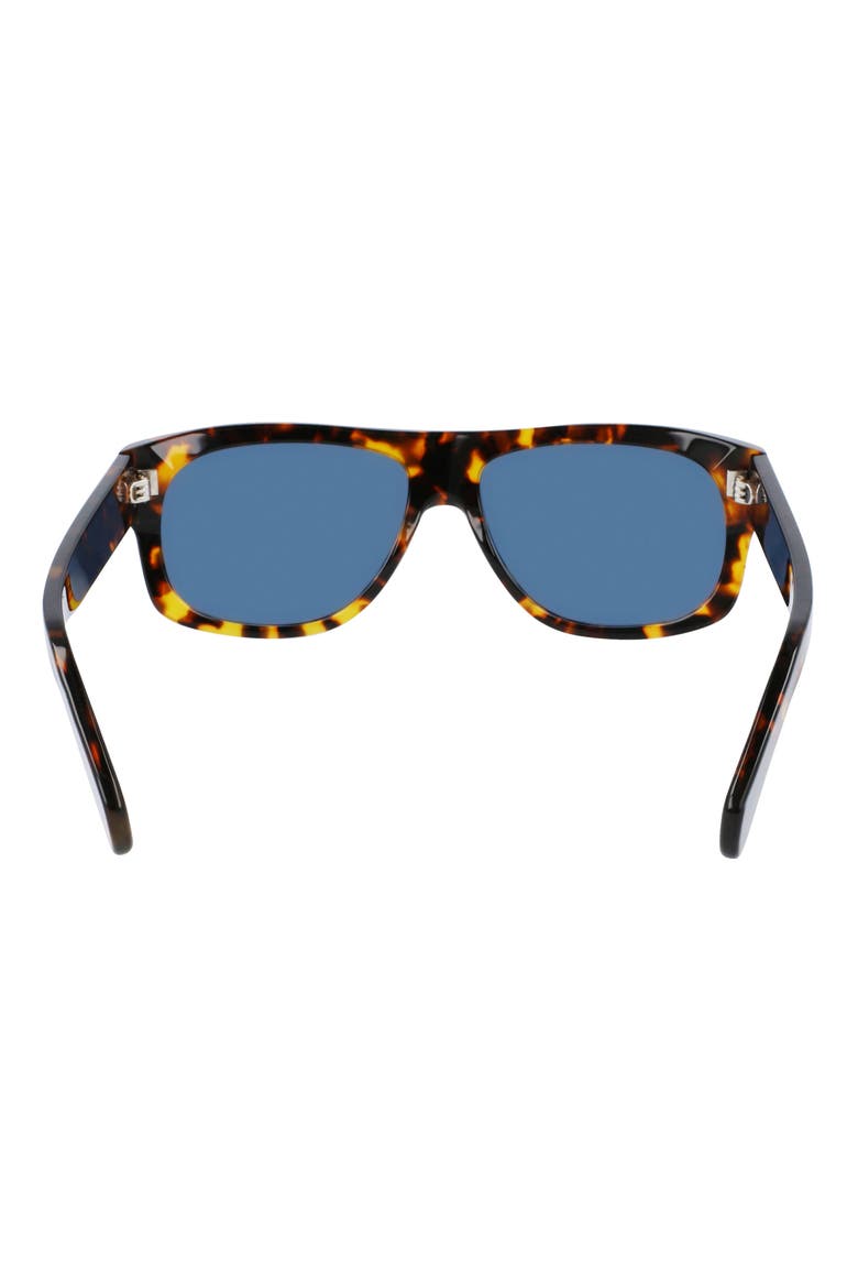 58mm Rectangular Sunglasses, Alternate, color, DARK TORTOISE/ BLUE