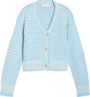 All in Favor Chunky Stripe V-Neck Cardigan