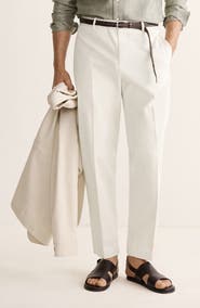 MANGO Regular Fit Cotton Pants