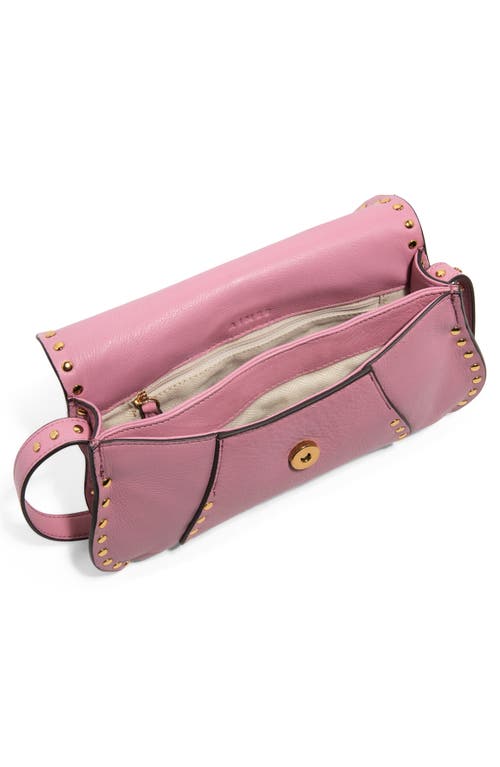 Aimee Armour Leather Baguette Shoulder Bag In Pink