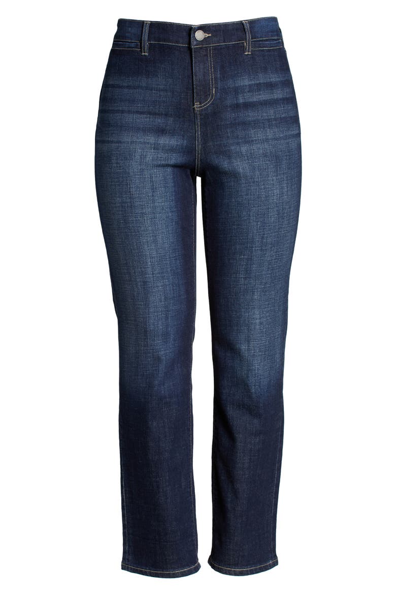 Kennedy Welt Pocket High Waist Straight Leg Jeans, Alternate, color, CASTLE
