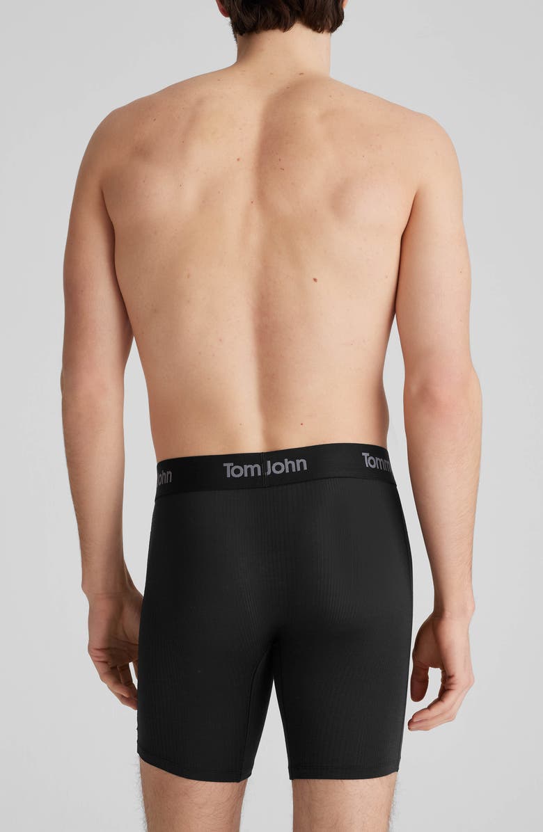 Tommy John Second Skin Luxe Rib 6-Inch Boxer Briefs, Alternate, color, Black