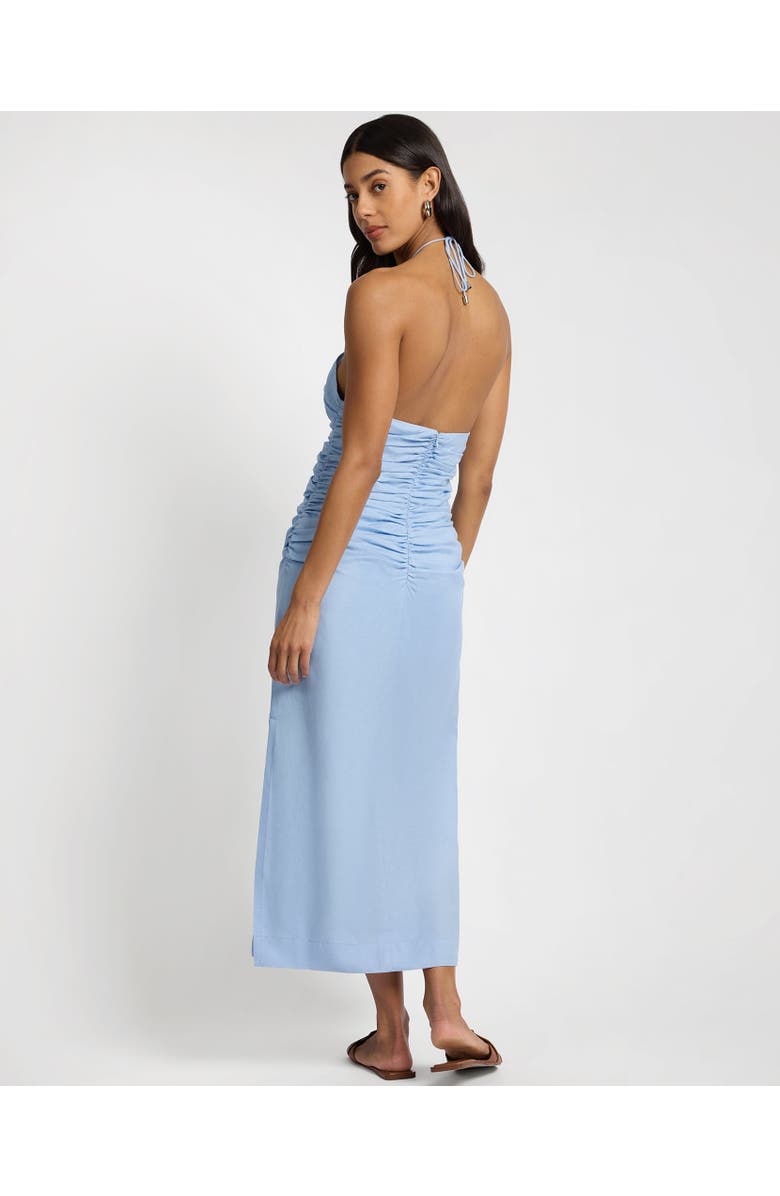 Onia Ruched Halter Dress, Alternate, color, Sky