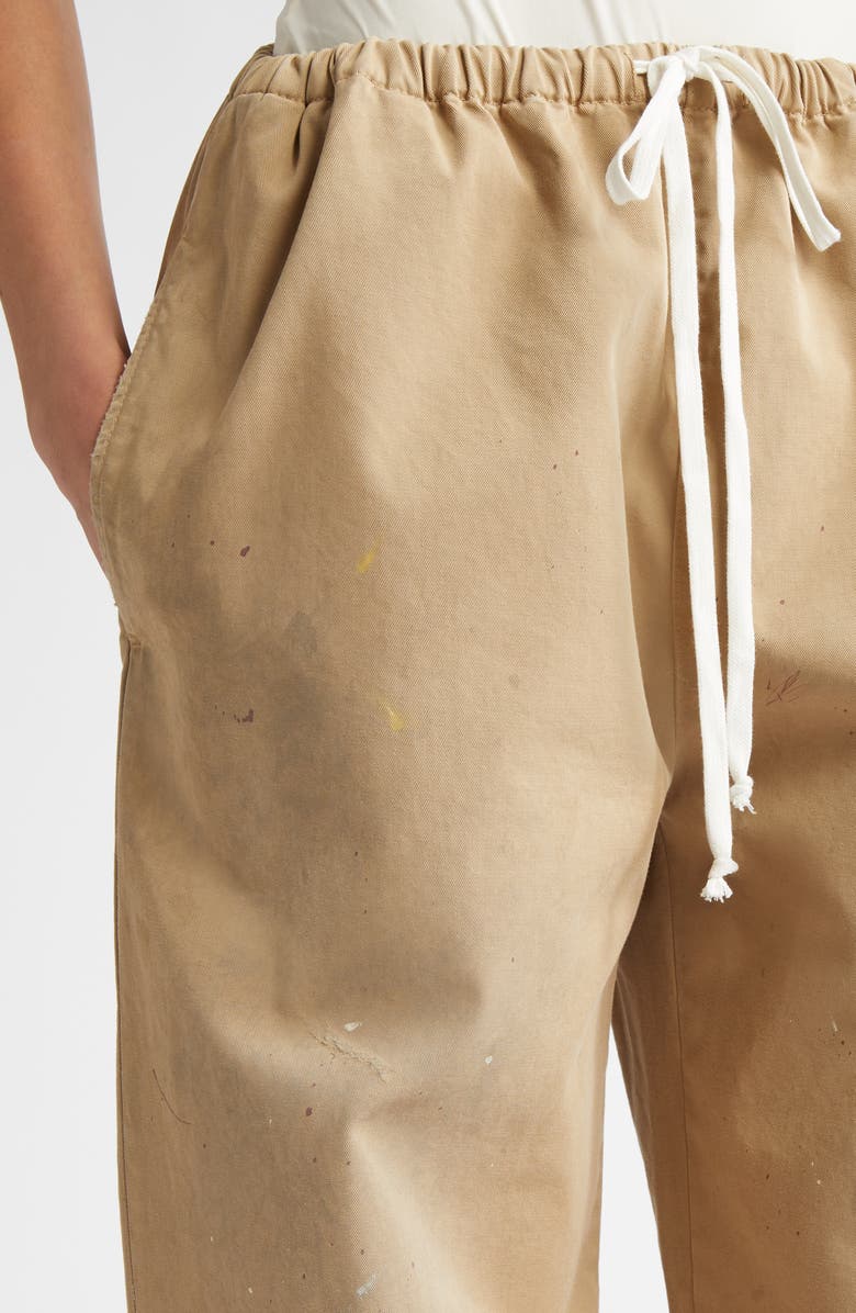 MM6 Maison Margiela Paint Splatter Wide Leg Gabardine Pants, Alternate, color, 
